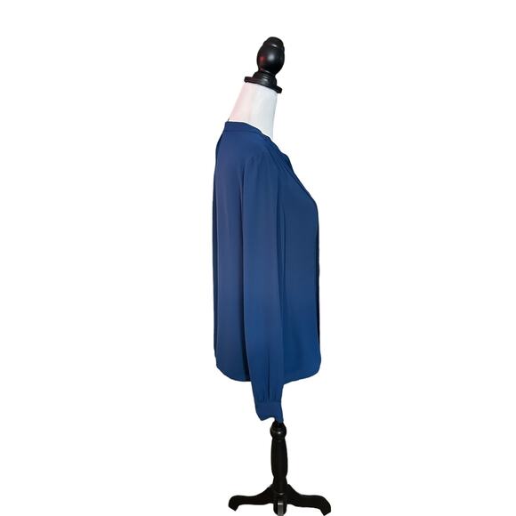 White House Black Market Blue Long Sleeve Top Size 6 - Picture 3 of 3